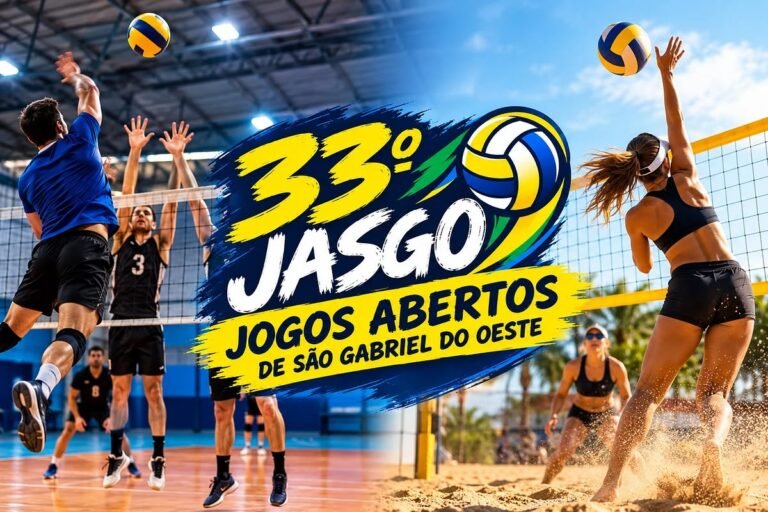 Jasgo 2026 abre inscrições para vôlei de quadra e de areia em São Gabriel do Oeste